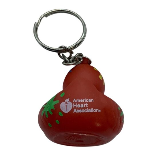 American Heart Association Rubber Duck Keychain Paint Splash Red Multicolor - Picture 6 of 6